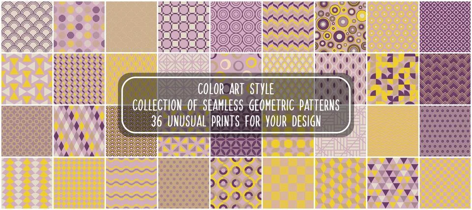 Collection of vector seamless colorful patterns. Vintage repeatable backgrounds イラスト素材