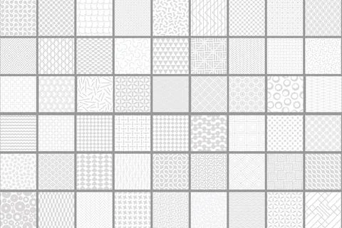 Collection of vector seamless geometric ornament patterns. Monochrome repeata Illustrazione stock
