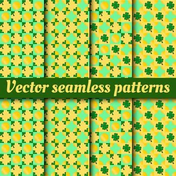Collection of vector seamless geometric pattern for St. Patrick's Day イラスト素材