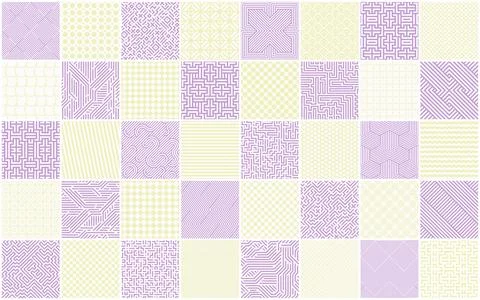 Collection of vector seamless geometric striped patterns. Bright creative Illustrazione stock