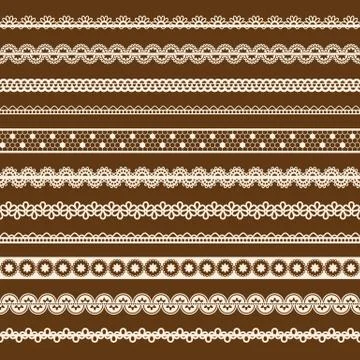 Collection of vector seamless lace Stock Illustration