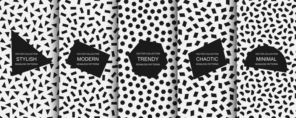 Collection of vector seamless simple patterns. Modern stylish textures with イラスト素材