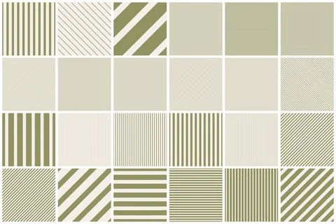 Collection of vector seamless striped geometric patterns. Simple elegant line Stock Illustration