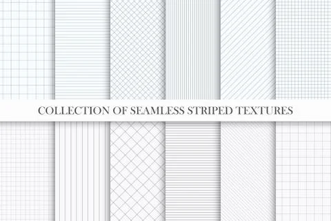 Collection of vector seamless striped textures. Similar to paper. Geometric Stock Illustration
