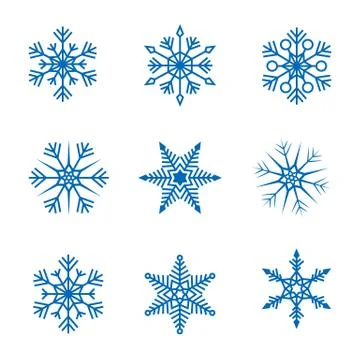 Collection of vector snowflakes Stock Illustration