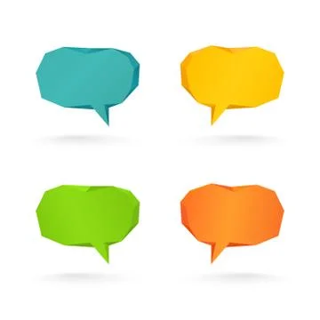 A collection of vector speech and thought communication bubbles Stock Illustration