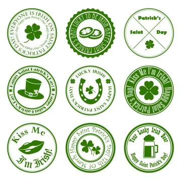 Collection of vector st. patrick's logos Stock Illustration