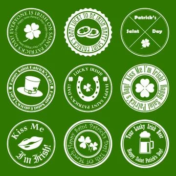 Collection of vector st. patrick's logos Stock Illustration