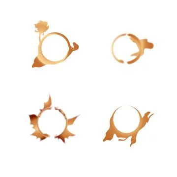 Collection vector stains of coffee Stockillustratie