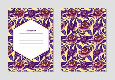 Collection of vector templates with patterns Illustrazione stock