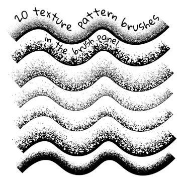 Collection of vector texture pattern  brushes. 스톡 일러스트
