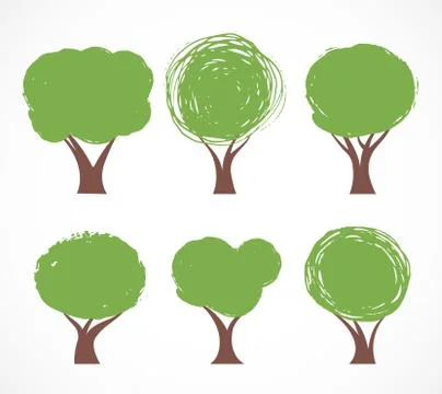 Collection of vector tree icons Stock Illustration