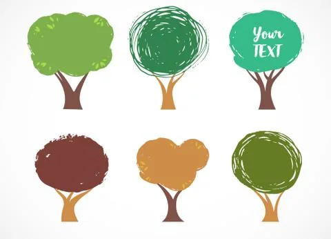 Collection of vector tree icons Stock Illustration