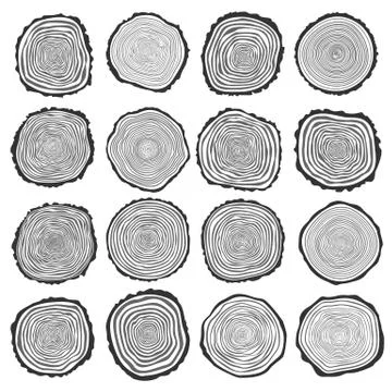 Collection of vector tree rings background Stockillustratie