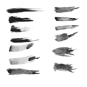 Collection of vector watercolor brushes Stock Illustration