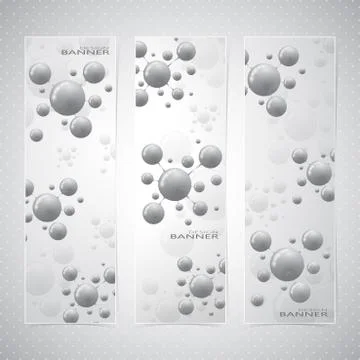 Collection vertical banner design. Molecule and Communication background. Vector Illustrazione stock