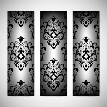 Collection vertical banners in the style of Baroque . Modern Vector Illustration イラスト素材