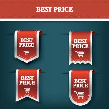 Collection of vertical sales ribbon vector tag icons for product promotion and Stock Illustration