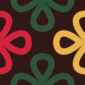 Collection of vibrant seamless linear patterns with clover shapes on a festiv Stock Illustration