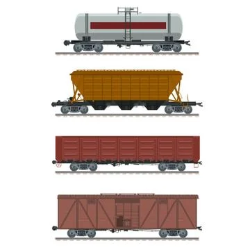 Collection of waggons Stock Illustration
