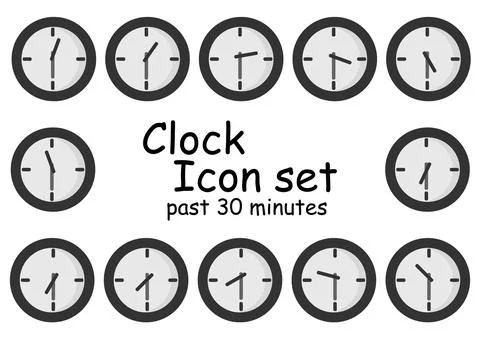 Collection of wall clock illustrations 2 Stock Illustration