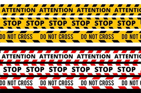 Collection of Warning stripe vector. Pack of caution stripe vector. Stock Illustration