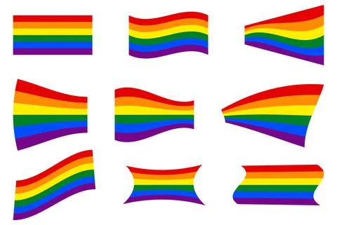 Collection of waving LGBT flags Stock Illustration