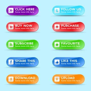 Collection of web buttons for e-shops Stock Illustration