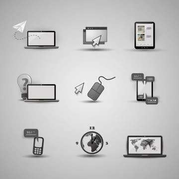 Collection Of Website Elements, Icons Stock Illustration