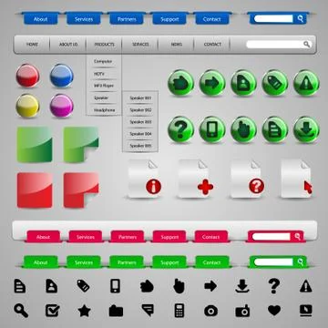 Collection Of Website Elements Stockillustratie