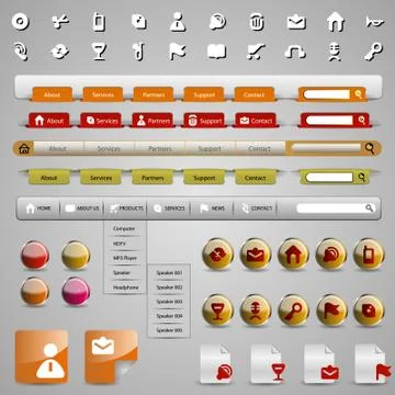 Collection Of Website Elements Stock Illustration