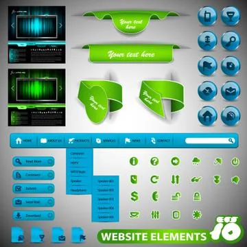 Collection Of Website Elements Illustrazione stock