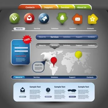 Collection Of Website Elements Stock Illustration