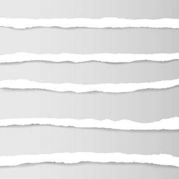 Collection of white torn paper. Vector illustration. EPS10. Stock Illustration