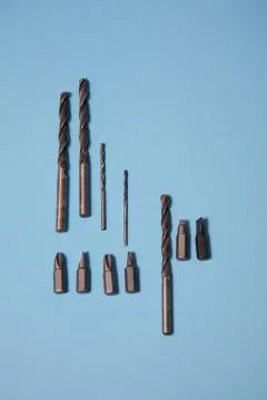 Collection of width of drill bits Stock Photos