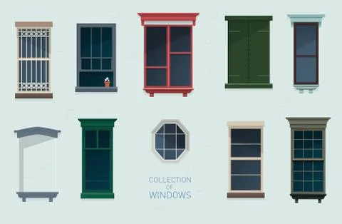 Collection of windows Stock Illustration