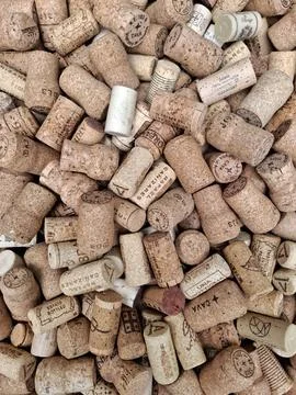 Collection of wine bottle corks in a box Photos