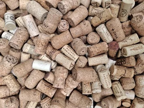 Collection of wine bottle corks Stock Photos