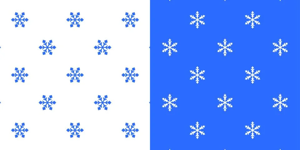 Collection of winter seamless patterns with snowflakes for decoration. A se.. Stock Illustration