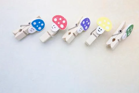 Collection of wood clips Stock Photos