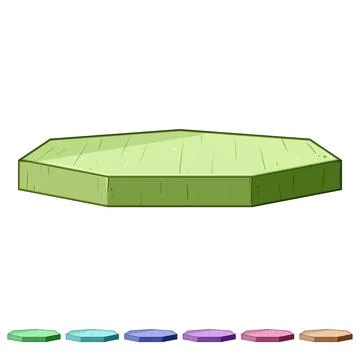 Collection wood platform cartoon vector graphic Stock Illustration