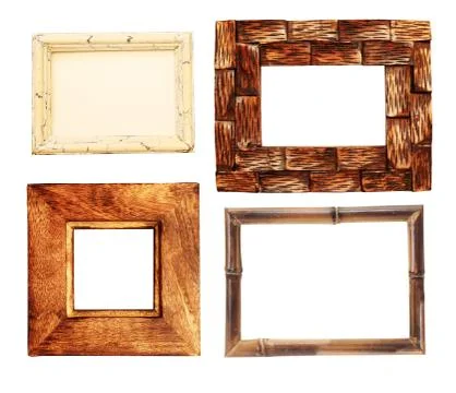 Collection of wooden frames Stock Illustration