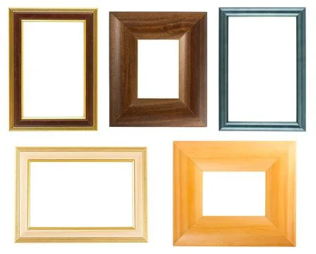Collection of wooden frames Stock Photos