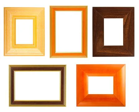 Collection of wooden frames Stock Photos