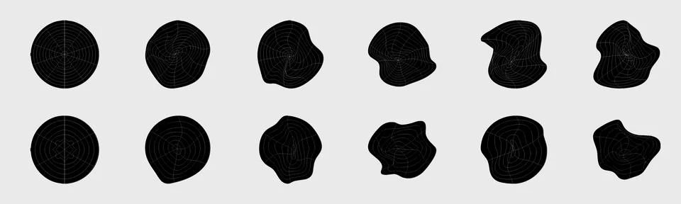 Collection of Y2K elements. Big collection of abstract graphic geometric objects 스톡 일러스트