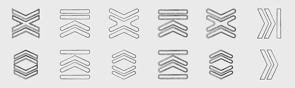 Collection of Y2K elements. Big collection of abstract graphic geometric objects 库存插图
