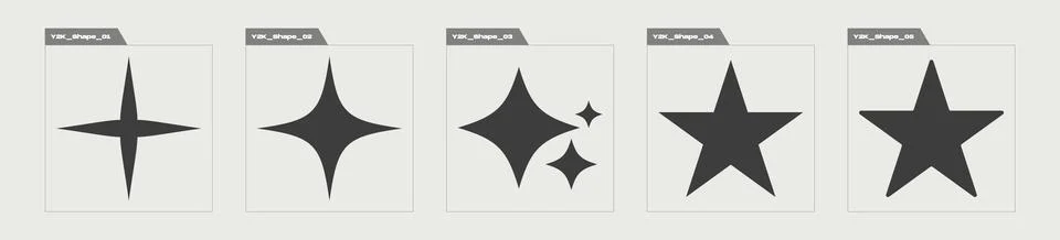 Collection of Y2K elements. Big collection of abstract graphic geometric symbols イラスト素材