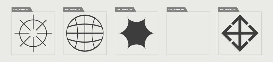Collection of Y2K elements. Big collection of abstract graphic geometric symbols 스톡 일러스트