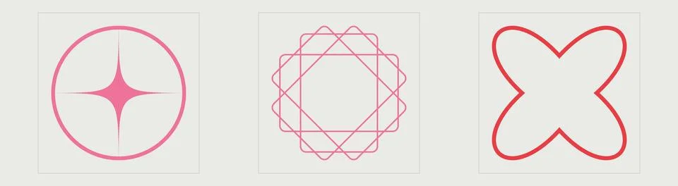 Collection of Y2K elements. Big collection of abstract graphic geometric symbols イラスト素材