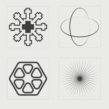 Collection of Y2K elements. Big collection of abstract graphic geometric symbols 스톡 일러스트